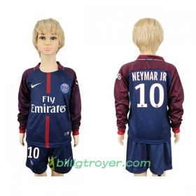 Billige Fotballdrakter Paris SG Neymar Jr 10 Barn Hjemmedraktsett 2017/18 Langermet
